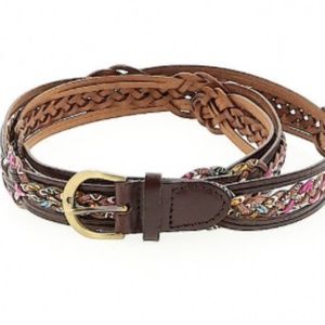 Bohenian brown Braided Buckle Casual Belt Size M multicolor 1" *
